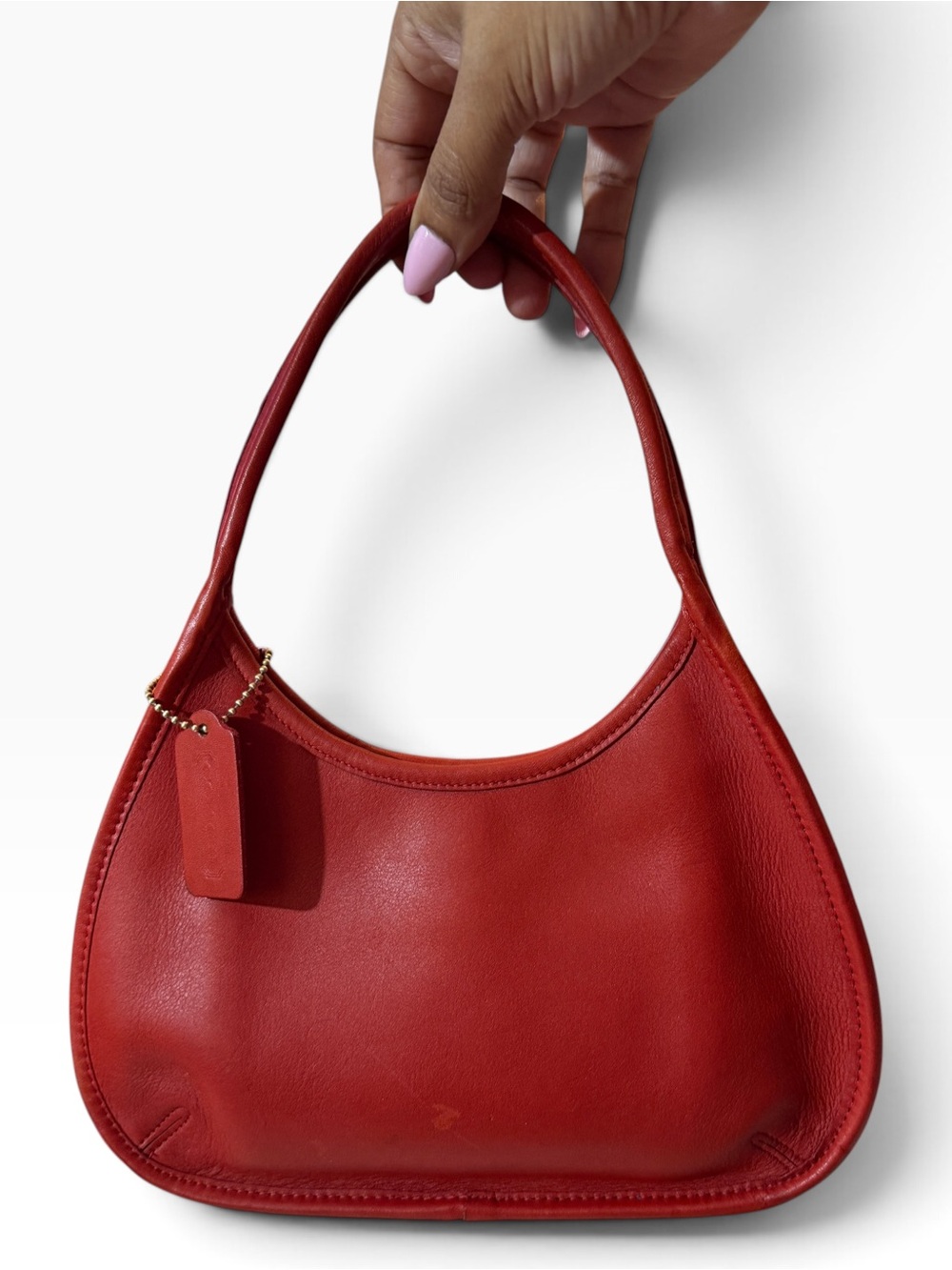 Vintage Coach Red Leather Mini Ergo Shoulder Bag 9027 - Made in USA (1997)